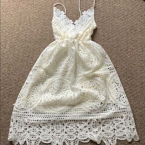 Lace up white dress